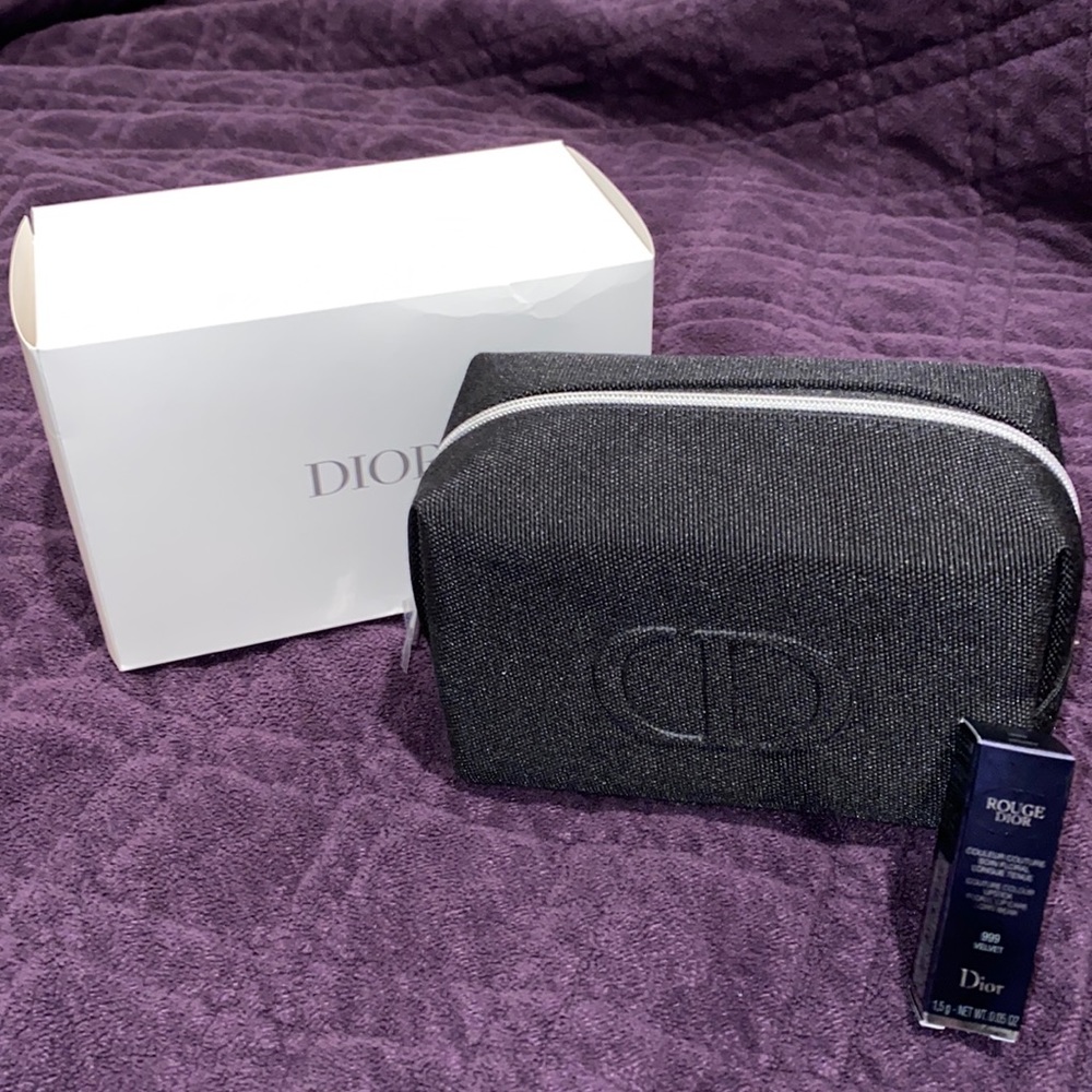 Dior Cosmetic Bag with Sample Lipstick